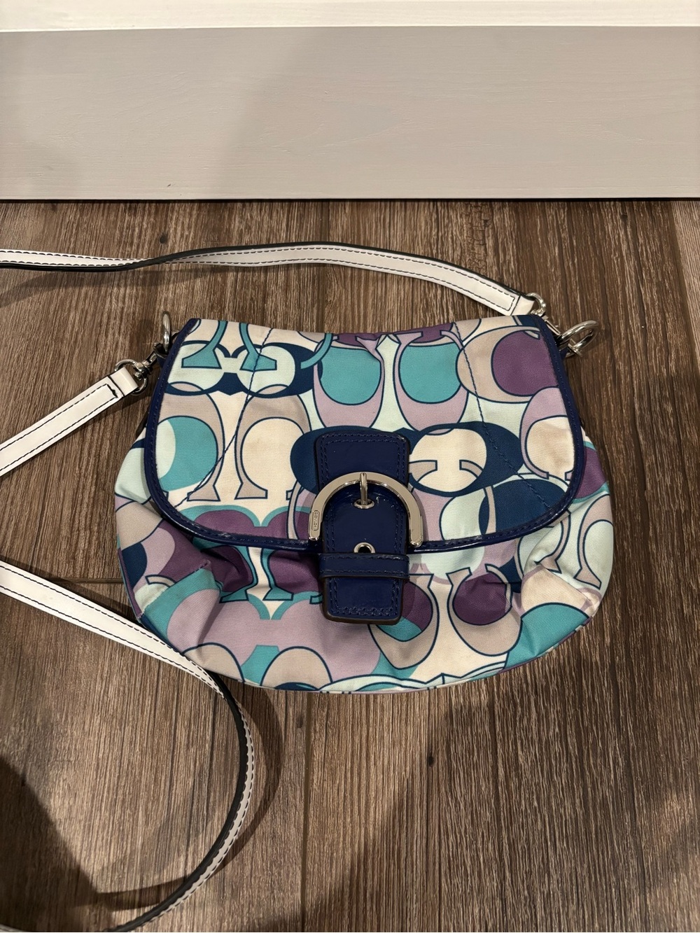 Y2K Vintage Coach Soho Kyra scarf print crossbody bag